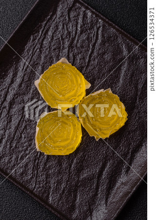 Jelly candies or homemade marmalade with different flavors 126534371