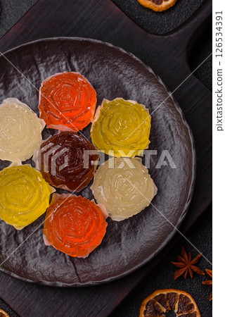 Jelly candies or homemade marmalade with different flavors Jelly candies or homemade marmalade with different flavors 126534391