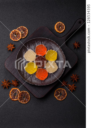 Jelly candies or homemade marmalade with different flavors Jelly candies or homemade marmalade with different flavors 126534395