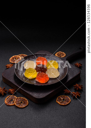 Jelly candies or homemade marmalade with different flavors Jelly candies or homemade marmalade with different flavors 126534396