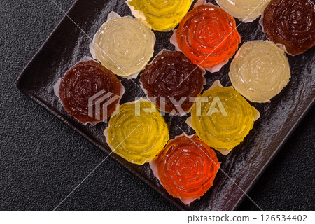 Jelly candies or homemade marmalade with different flavors Jelly candies or homemade marmalade with different flavors 126534402