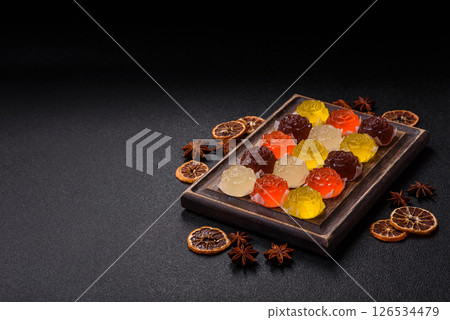 Jelly candies or homemade marmalade with different flavors Jelly candies or homemade marmalade with different flavors 126534479