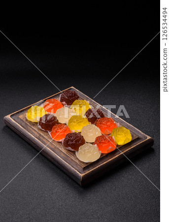 Jelly candies or homemade marmalade with different flavors Jelly candies or homemade marmalade with different flavors 126534494