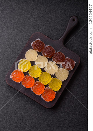 Jelly candies or homemade marmalade with different flavors Jelly candies or homemade marmalade with different flavors 126534497