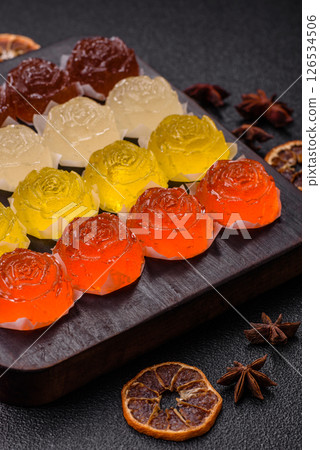 Jelly candies or homemade marmalade with different flavors Jelly candies or homemade marmalade with different flavors 126534506