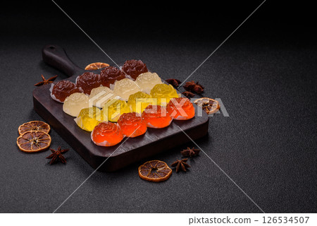 Jelly candies or homemade marmalade with different flavors Jelly candies or homemade marmalade with different flavors 126534507