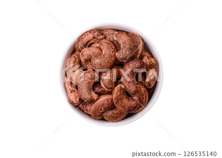 Cashew nuts in shell in bowl Cashew nuts in shell in bowl 126535140