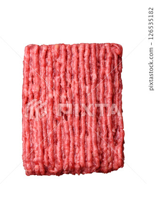 Raw ground beef or pork with salt and spices 126535182