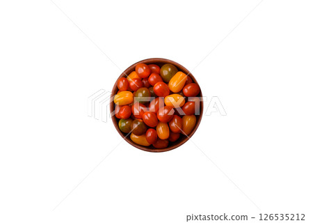 Tomatoes of different colors as a vegetable meal 126535212