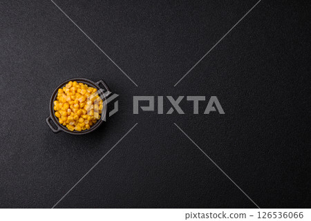 Sweet yellow canned corn in bowl Sweet yellow canned corn in bowl 126536066