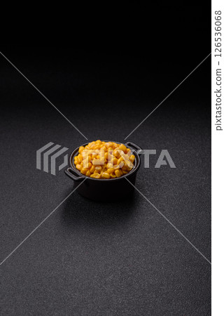 Sweet yellow canned corn in bowl Sweet yellow canned corn in bowl 126536068