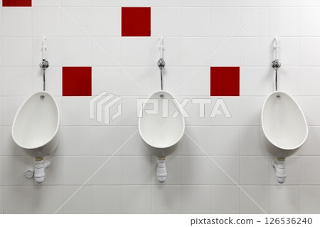Urinals in a shopping center 126536240