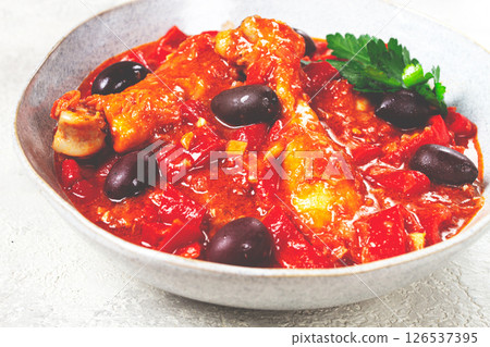 Pollo alla romana, Roman chicken, homemade, no people, 126537395