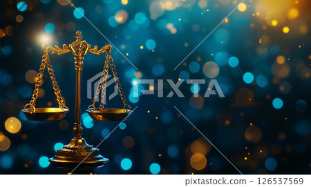 金色天秤和正義的象徵背景 126537569