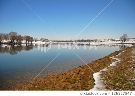 Winter River Reflection Winter River Reflection 126537847