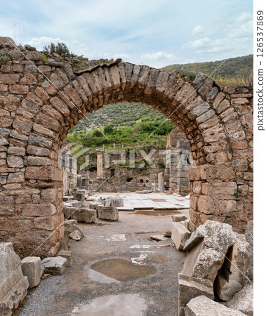Ancient Stone Archway in the Ruins of Ephesus, Turkey Ancient Stone Archway in the Ruins of Ephesus, Turkey 126537869