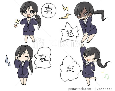 A woman in a suit, emotions 126538332