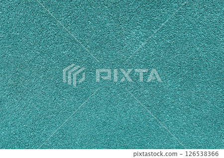 Grainy texture of turquoise colored asphalt, plaster, cement, plastic close up, macro background 126538366