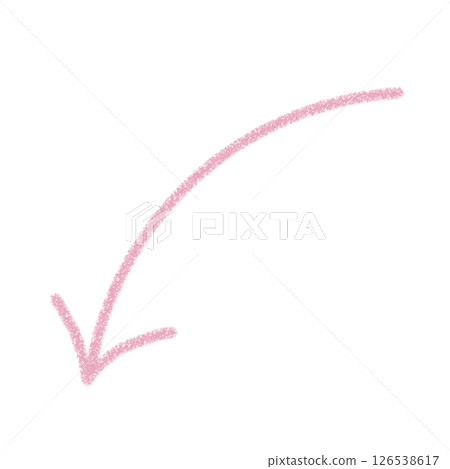 簡單的粉紅色彎曲箭頭插圖（手繪、蠟筆風格）圖標 126538617