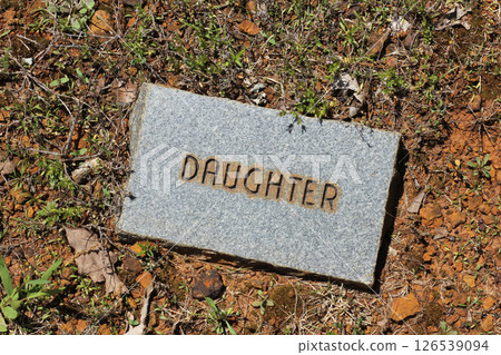 Brick Stone in Cemetery With Word Daughter Engraved Brick Stone in Cemetery With Word Daughter Engraved 126539094
