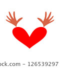 Heart icon is a heart with outstretched arms 126539297