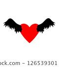 Heart with two angels a heart with wings. 126539301