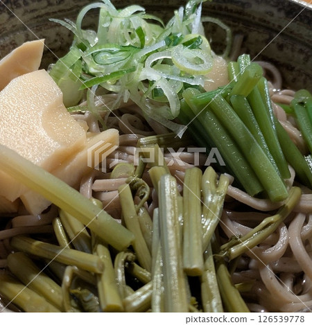 野生蔬菜蕎麥麵 126539778