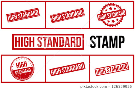 High Standard Rubber Stamp Set Vector High Standard Rubber Stamp Set Vector 126539936