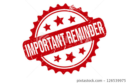 Important Reminder Rubber Stamp Seal Vector 126539975