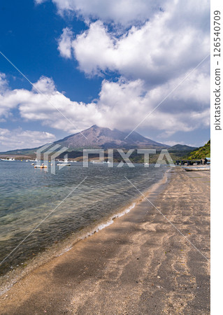 <Kagoshima Prefecture> Sakurajima landscape, view from the coastline 126540709