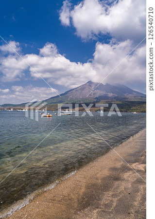 <Kagoshima Prefecture> Sakurajima landscape, view from the coastline 126540710