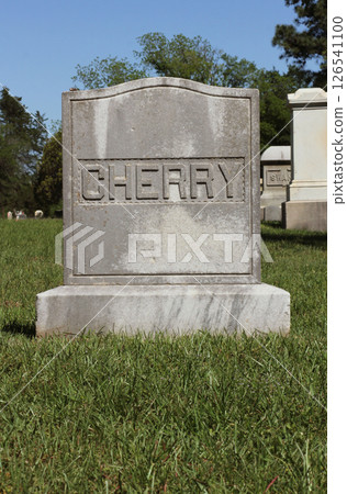 Word Cherry on Headstone Death Concept Word Cherry on Headstone Death Concept 126541100
