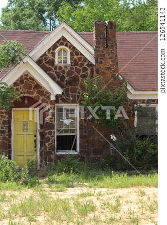 Abandoned Rock House In Rural East Texas. Tyler TX Abandoned Rock House In Rural East Texas. Tyler TX 126541143