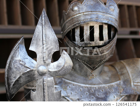 Vintage Knight Armor Decoration At Antique Shop 126541175