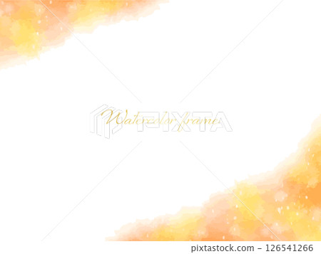 具有美麗的黃色和橙色漸變的水彩框架背景插圖 126541266