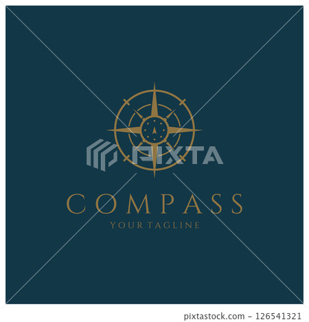 compass icon isolated on background.modern flat compass pictogram,business,marketing,internet concept.trendy simple vector symbol for websitedesign or button to mobile app.logo illustration. 126541321