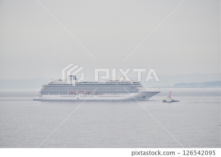 拍攝春天停靠在北海道函館港的維京伊甸園號遊輪 126542095
