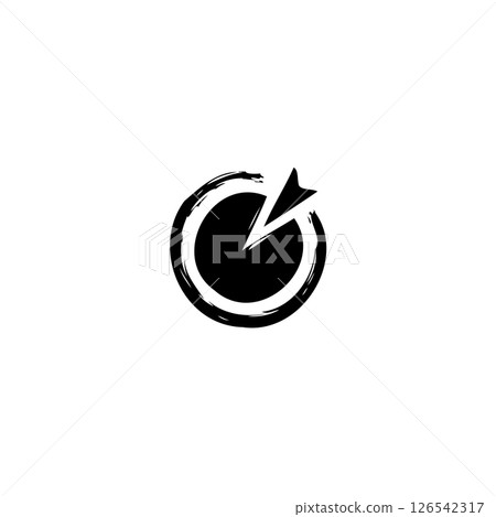 Distressed circular chart with a section highlighted emphasizing proportional data 126542317