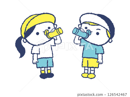 男女生補水防中暑（簡約可愛藍） 126542467