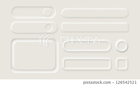 Neumorphism Button Label Frame White 3d Elegant Shadow Web Vector Icon Ui Digital Neomorphism Interface 126542521