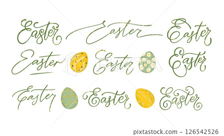Easter Lettering Quote Inscription Script Egg Hunt Sketch Set Isolated Pastel Eggs Spring Flower Holiday Rustic Folk Art Vector Easter Lettering Quote Inscription Script Egg Hunt Sketch Set Isolated Pastel Eggs Spring Flower Holiday Rustic Folk Art Vector 126542526