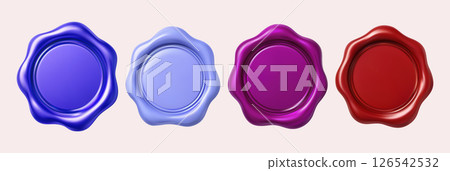 Wax Seal Stamp 3d Isolated Ancient Background Vintage Old Letter Message Certificate Tag 126542532