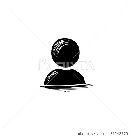Minimalist icon depiction a person in a simple black and white design Minimalist icon depiction a person in a simple black and white design 126542773