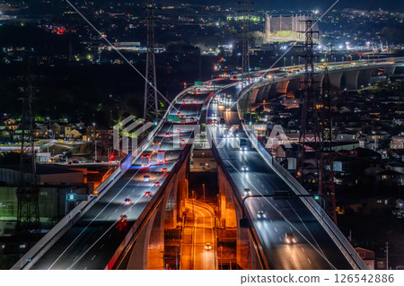 <靜岡縣>新東名高速公路的夜景 126542886