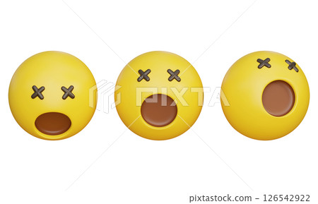 Surprised Shocked expression wide open mouth 3D Emoji Icon 126542922
