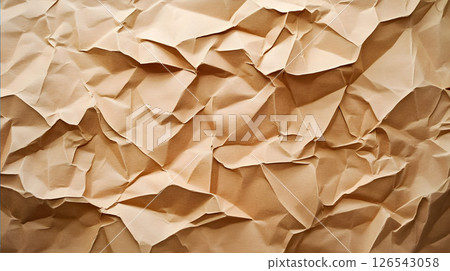 皺巴巴的棕色紙紋理 皺巴巴的棕色紙紋理 126543058