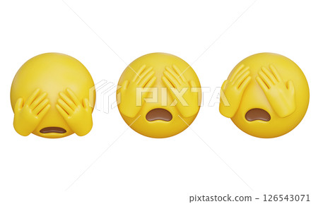 Surprised Emoji with hand on face 3D Icon Surprised Emoji with hand on face 3D Icon 126543071