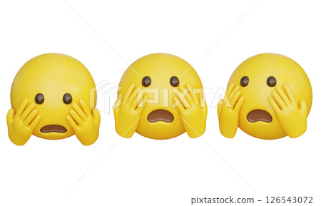 Surprised Emoji with hand on face 3D Icon Surprised Emoji with hand on face 3D Icon 126543072