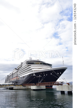 Photographing the cruise ship Noordam calling at Hakodate Port in spring in Hakodate, Hokkaido 126543240