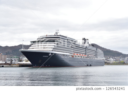 Photographing the cruise ship Noordam calling at Hakodate Port in spring in Hakodate, Hokkaido 126543241